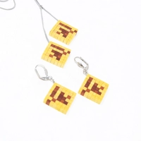 A Set of Wooden Necklace & Earrings - Multi Pattern - Pattern 5