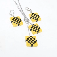 A Set of Wooden Necklace & Earrings - Multi Pattern - Pattern 5