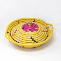 Straw Basket with Lid