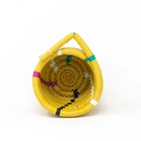 Round Straw basket with Side Handle
