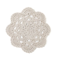 Round Crochet Tablecloth - Multicolor - Beige