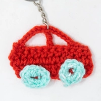 Crochet Keychain - Multi Patterns - Red Apple