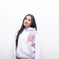 White Embroidered Hoodie - Shemagh Pattern - XL