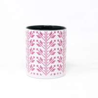 White Mug - Pink Embroidery