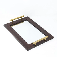 Wood Mirror Tray - Multicolor - White & Black