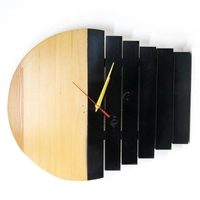 Wooden Wall Clock - Black and Brown