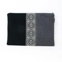 Embroidered Laptop Sleeve - Black & Grey - 13 Inch