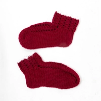 Crochet Slippers - Red & White