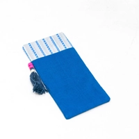 Blue Embroidered Sunglasses Case