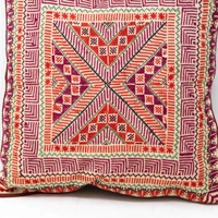 Red Embroidered Cushion Cover - Multi Pattern - Pattern 2 (Black)