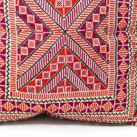 Red Embroidered Cushion Cover - Multi Pattern - Pattern 2 (Black)