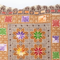 Embroidered Cushion Cover - Multicolor - Brown