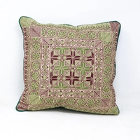 Embroidered Cushion Cover - Multicolor - Brown