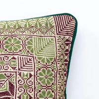 Embroidered Cushion Cover - Multicolor - Brown