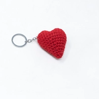 Crochet Heart Keychain