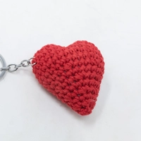 Crochet Heart Keychain