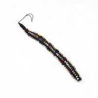 Black Beaded Phone Charm