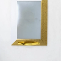 Mirror Tray with Colored Frame - Multicolors - Gold & White