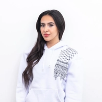 White Embroidered Hoodie - Kofeyh Pattern - XL