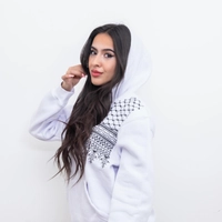 White Embroidered Hoodie - Kofeyh Pattern - XL