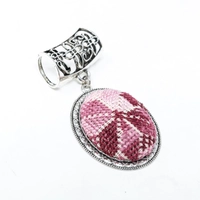 Embroidered Scarf Pendant - Shades of Pink