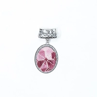 Embroidered Scarf Pendant - Shades of Pink