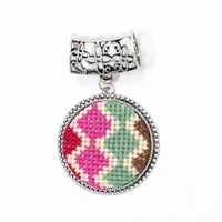 Scarf Pendant with Geometrical Embroidery Patterns