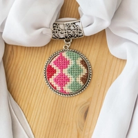 Scarf Pendant with Geometrical Embroidery Patterns