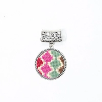 Scarf Pendant with Geometrical Embroidery Patterns