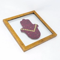 Golden Wooden Frame of Embroidered Palm Figure - Pattern 2