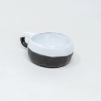 Pottery Cup & Saucer Set - Black & White