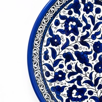 Rounded Blue Ceramic Plate  - Large