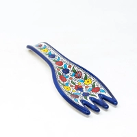 Fork Shaped Ceramic Plate  - Blue