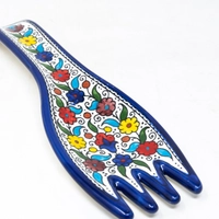 Fork Shaped Ceramic Plate  - Blue