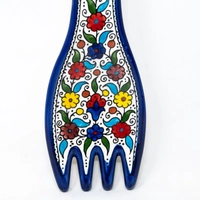 Fork Shaped Ceramic Plate  - Blue