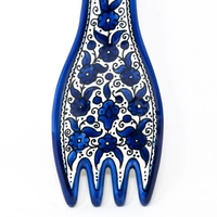 Fork Shaped Ceramic Plate  - Blue