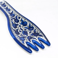 Fork Shaped Ceramic Plate  - Blue