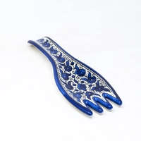 Fork Shaped Ceramic Plate  - Blue