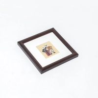 Embroidery Painting with a Square Wooden Frame - Man & Woman in Traditional Outfits