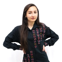 Black Shirt with Colorful Hand Embroideries