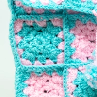 Baby Blue & Pink Crochet Bag