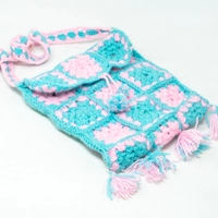 Baby Blue & Pink Crochet Bag