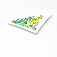 Hand-Painted Square Ceramic Plate - Cactus Theme