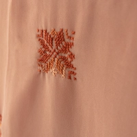 Women's georgette scarf decorated with hand embroidery of floral patterns | Georgette Hijab - Light Pink