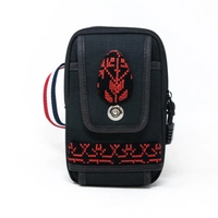 Black Waist Bag with Red Hand Embroidery Patterns