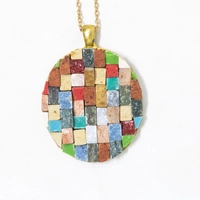 Round Colorful Mosaic Necklace