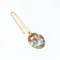 Round Colorful Mosaic Necklace