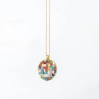 Round Colorful Mosaic Necklace