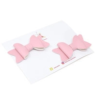 Set of 2 Pink Bow Hair Clips