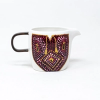 White Hand-Painted Porcelain Creamer with Handle